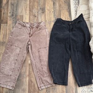 Stylish Denim Pants- black, brown, and red SHEIN